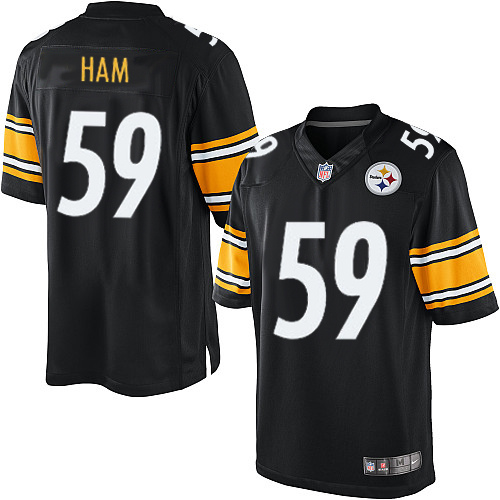 Men's Limited Jack Ham Nike Jersey Black Home - #59 NFL Pittsburgh Steelers